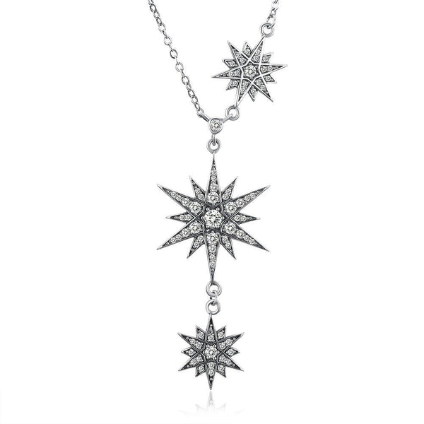 S925 Silver Necklace Retro Style Star Necklace